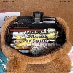 [COD] Technicolore กระเป๋าใส่ปากกาคาปาปิบาร่าน่ารักความจุมากกระเป๋าใส่ดินสอผ้ากำมะหยี่ลายการ์ตูนตลกกระเป๋าโรงเรียนของขวัญวันเกิด