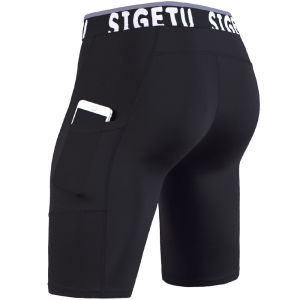 Men Quick Dry Short Running Leggings Mens Compression Tights Gym Fitness Sport Shorts