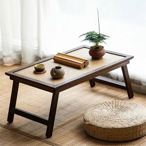 Japanese Household Folding Kang Table Low Table Floating Window Small Tea Table Tatami Table Balcony Tea Table Solid Wood Tea Table