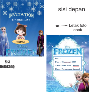 Undangan Ulang Tahun Cetak 2 Sisi 7x10cm Free Plastik