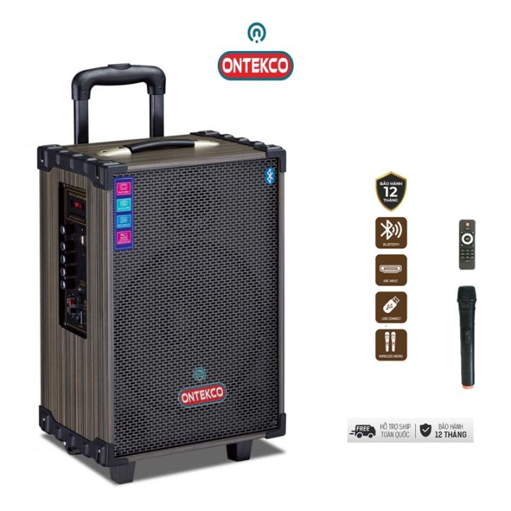 Loa kéo di động Ontekco 8001 bass 20cm kết nối blutooth -kèm 1 mic ...