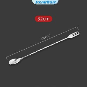ItemMart Stirrer Spoon Cocktail Stirring Spoon Milk Tea Juice Stirrer Coffee Stirrers Stainless Mixing Spoon