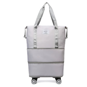 Universal Wheel Foldable Travel Bag Waterproof Luggage Bag with 360° Detachable Wheel Large-Capacity 2 Layer Expandable