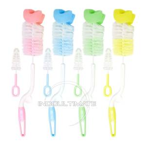Sikat Pembersih Botol susu bayi 2in1 4in1 5in1 7in1 MOONSHIP BR-06 RANDOM Sikat spon pembersih botol Sikat Pembersih Dot botol susu anak bayi