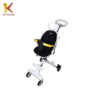 Satu Keluarga Kereta Dorong Bayi Lipat Dua Arah C772 Stroller Dorong Bayi Dengan Atap Roda 4