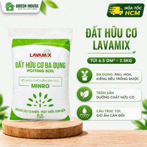 Đất Trồng Cây Hữu Cơ Lavamix Túi 6.5dm ~ 2.5kg Đa dụng trồng rau củ quả cây kiểng Green House