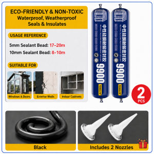 Neutral Silicone Sealant 590ml Waterproof Adhesive Glue for Glass Window Door Wall Crack Repair