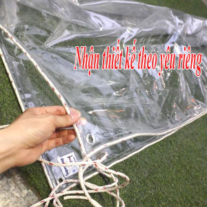 [Free Đóng Khuy - May Viền] Bạt Nhựa Trong Suốt PVC Chống Thấm (khổ 16m dày 03mm và khổ14m dày 04mm loại mắt cáo)