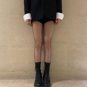 Kiyayai ถุงน่องตาข่ายสำหรับผู้หญิงถุงน่องบางในฤดูใบไม้ผลิและฤดูร้อนถุงน่องตาข่ายสีดำขนาดใหญ่ขนาดกลางและขนาดเล็กถุงน่องคนดังทางอินเทอร์เน็ต