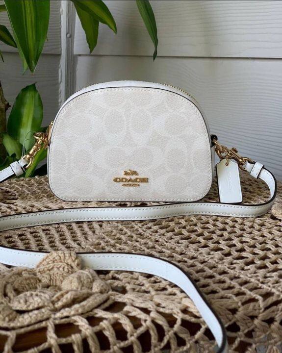 Coach 2628 Mini Serena Zip Crossbody in Glacier White Signature