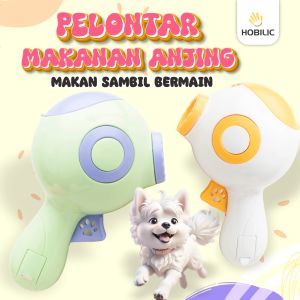 Hobilic Mainan Anjing Interaktif Pelontar Treats Laser Mainan Kejar Anjing Pintar Lempar Makanan