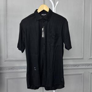 Kemeja Pria Polos Lengan Pendek Formal Bahan Pique Anti Kusut Navy Putih Maron Hitam Army Size M L XL XXL