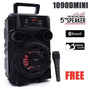 ✅100% Original Smilee 5inch Karaoke Portable Wireless Bluetooth Speaker With Free Mic 1090Dmini