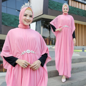 MYREDO - Kaftan Wanita Muslimah Lapis Furring Permata | Kaftan Busui Friendly Kaftan Ratina