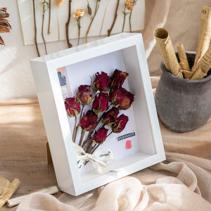 Transparent Plastic Acetate Wooden Shadow Box Photo Floating Frame Picture Frame Plant Dried Flower Specimen Art Toy Collection Figurine Frame Gift