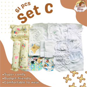 61pcs Newborn Baby Clothes Set C Baru baruan Tie for 0-6mos with Free Bolster Set 3in1 BEST DEAL!!!