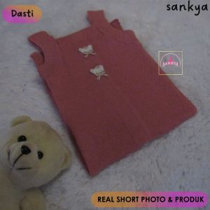 TANK TOP DRESS RAJUT KARAKTER BONEKA BEAR KEKINIAN OVERALL RAJUT ANAK PEREMPUAN TERBARU