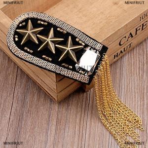 [COD] MINIFRIUT 1Pcs Vintage Five Star Tassel Chain Shoulder Board Badges Beads Fabric Metal Epaulet Epaulette Pin On Brooch Medal