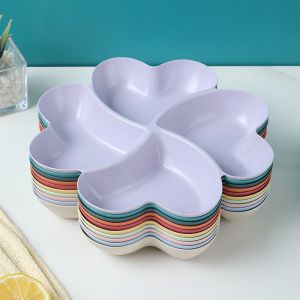 Snack & Fruit Tray Four-leaf Clover Fruit Platter Snack Platter for Home Use Divided Into 4 Sections