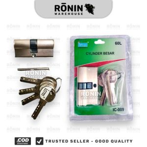 silinder kunci 60mm besar kecil knob body pintu key cylinder IGM