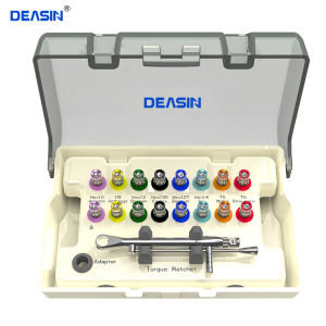Dental Implant Screw Driver Colorful Torque Wrench Ratchet 10-70NCM with 16Pcs Screw Driver Universal Restoration Tools Kit