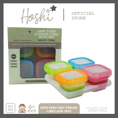 Hoshi Baby Premium Airtight Baby Food Freezer Storage Container with Organizer Tray BPA Free 6Mos+
