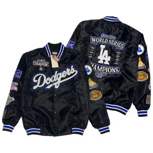 HOCKY - Jacket Varsity Bomber Los Angeles Black Pria Wanita Full Bordir Premium Distro Kekinian