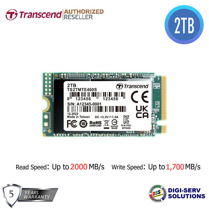Transcend MTE400S 2TB NVMe PCIe SSD (TS2TMTE400S) 2Tb Ssd For
