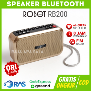 Speaker Bluetooth Radio Al-Quran Murotal Bass Salon Spiker Speker Musik Wireless Portable Portabel Bluetut Blutut Tanpa Kabel Robot RB200