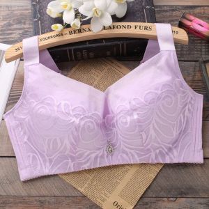 Plus size Slim-look minimize effect wireless lace full cover bra(D/E cup)