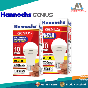 Hannochs Genius Bohlam LED Emergency 10WATT Putih - Garansi Resmi - Menyala Otomatis