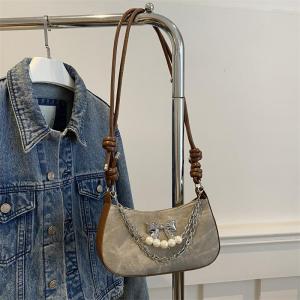 กระเป๋าสะพายใต้วงแขนสำหรับผู้หญิง สไตล์แฟชั่น ลายโบว์ สะพายบ่าและสะพายเฉียง