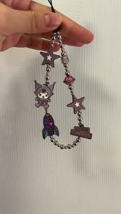 CASETIFY New Cool Kuromi Phone Chain Lanyard Original Universal Alloy Beaded Cartoon Accessories Pendant for Women