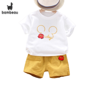 bambeau 0-5 years baby boys short-sleeves clothes suits fashion summer T-shirt clothing sets cotton