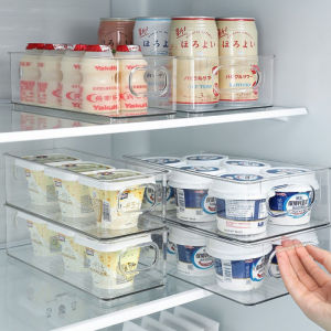 2Pcs Transparent Refrigerator Storage Box Food Storage Container Stackable Acrylic Desk Organizer