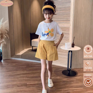 Quần áo bé gái 18-45kg đồ bộ bé gái 5-15 tuổi HOA VÀNG dịu dàng duyên dáng vải mềm máthàng may kĩ