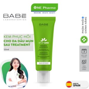 Kem dưỡng phục hồi da sau treatment Laboratorios BABÉ Stop Akn Repairing Moisturiser 50ml