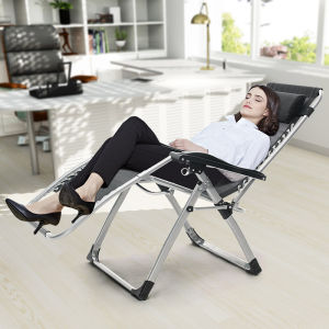 LandMall Reclining Chair Arm Chair Carbon Steel Foldable Chair Beach Chair Recliner with Adjustable Headrest for Home and Office Garden Camping Napping Patio