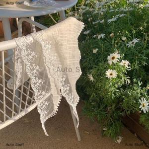 [COD] Auto Stuff ผ้าพันคอสามเหลี่ยมลายดอกไม้ลูกไม้สไตล์ฝรั่งเศสผ้าพันคอผ้าไหมโลลิต้าผ้าโพกศีรษะผ้าโพกศีรษะเครื่องประดับผมแฟชั่นของผู้หญิง