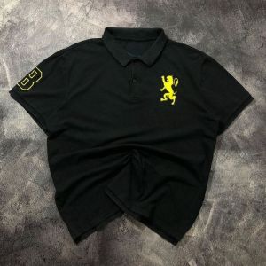 COD Kaos Kerah Polo Shirt Cowok Cewek Giordano Lengan Pendek Bordir Lion