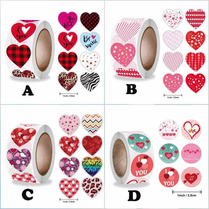 Valentine/Hearts Day Stickers 1x1 inches | Lazada PH