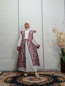 Dress One Set Outer Anak Brukat Garden Mix Cerutty Kondangan Terbaru Dan Kekinian