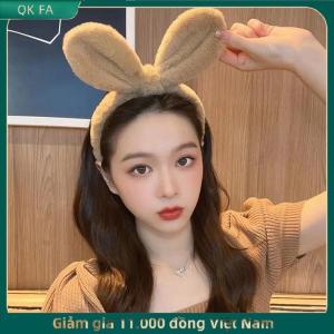 QK FA ✨ New tai thỏ sang trọng Headband phụ nữ rắn màu sang trọng hairband tóc Hoop cô gái thời trang trang điểm Phụ kiện tóc