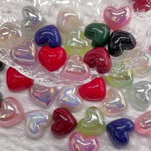 [Free Shipping] Flat-bottomed faceted heart resin accessories for DIY phone cases car pendants shoe charms and hair accessories