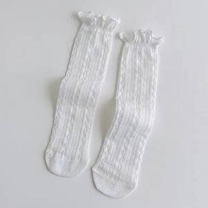 5Pairs Harajuku White Ruffle Lace Pile Socks Spring Summer Mesh Thin Breathable Long Socks for Women Girls Kawaii Floral Bubble Sox