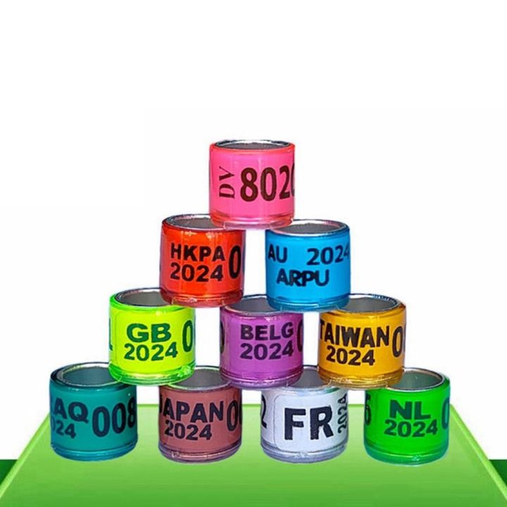 HGII 100Pcs 2024 Pigeon Leg Rings 8mm Multicolor Pigeon Foot Ring ...