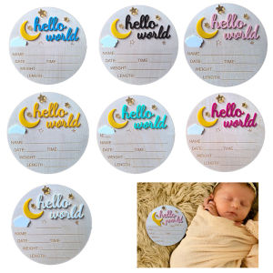 [Sirola] กระดานไม้แจ้งเตือนทารกแรกเกิด Hello World น่ารักประกาศคลอด