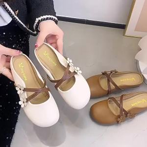 Soft-Soled Closed-Toe Mules 2026 Spring New Style Shoes Comfortable And Versatile Flat WomenS Slip-On Slippers