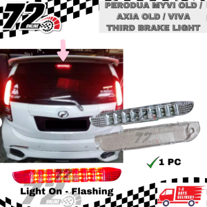 Perodua Myvi 1st Gen & Lagi Best Axia Old Viva Rear Back Center Bonnet LED 3rd Third Brake Light Lamp Clear Lens Red