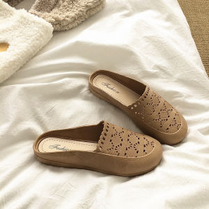 Free Shipping Baotou WomenS Summer Outdoor Hollow-Out Non-Slip Flat Sandals Fashionable And Casual Beach Slides Slip-On Style